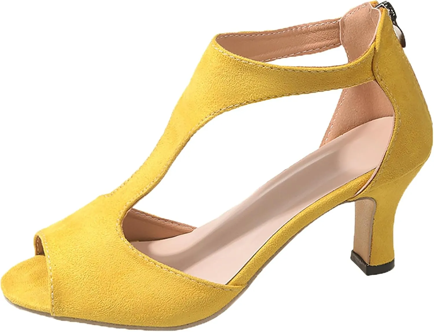 Womens Sandals Orthopedic High Heels Dress Shoes Open Toe Zip Closure Sandals Casual Fish Mouth Sandal Summer Shoes