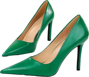 Women's Shiny Patent Leather High Heels Pumps Pointed Closed Toe Business Casual Heels Sexy Shallow Wedding Dress Shoes