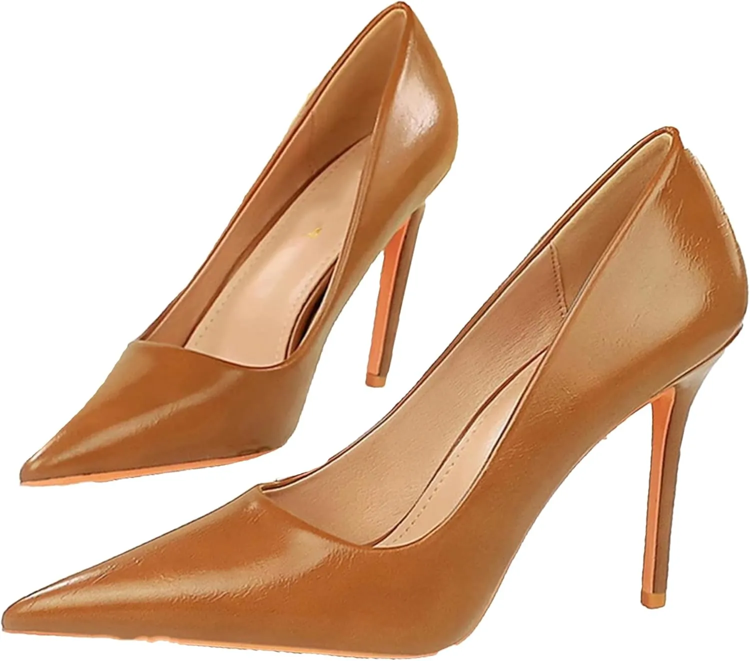 Women's Shiny Patent Leather High Heels Pumps Pointed Closed Toe Business Casual Heels Sexy Shallow Wedding Dress Shoes