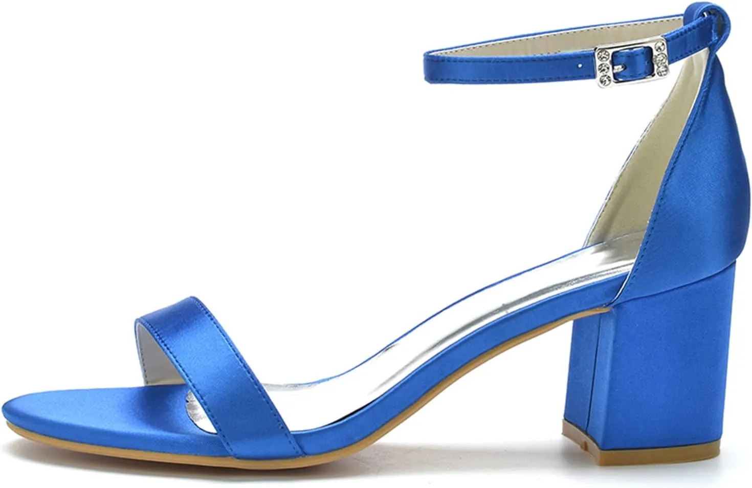 Womens Sturdy Low Heels Open Toe Dress Heeled Sandals Ankle Strap Pumps Shoes for Prom Wedding Party Summer
