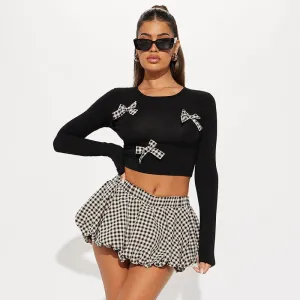 Women's Suit Set Cute Bow Decorative Plaid  – Stylish and Adorable