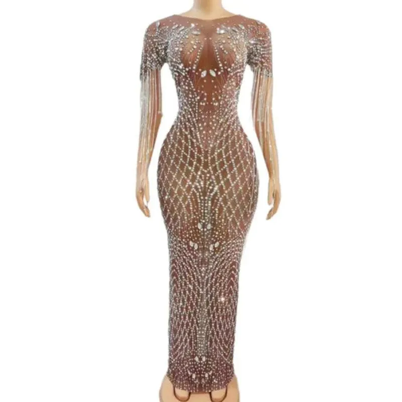 Womens Trend Fashion Prom Dress Diamond Tassels