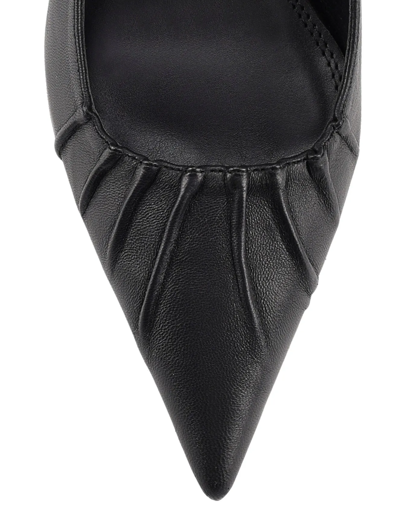 Yabell Slingback Block Heels - Black Leather