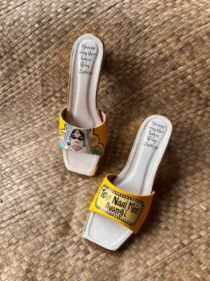 Yellow- lime swag dulhan 2 inch heel