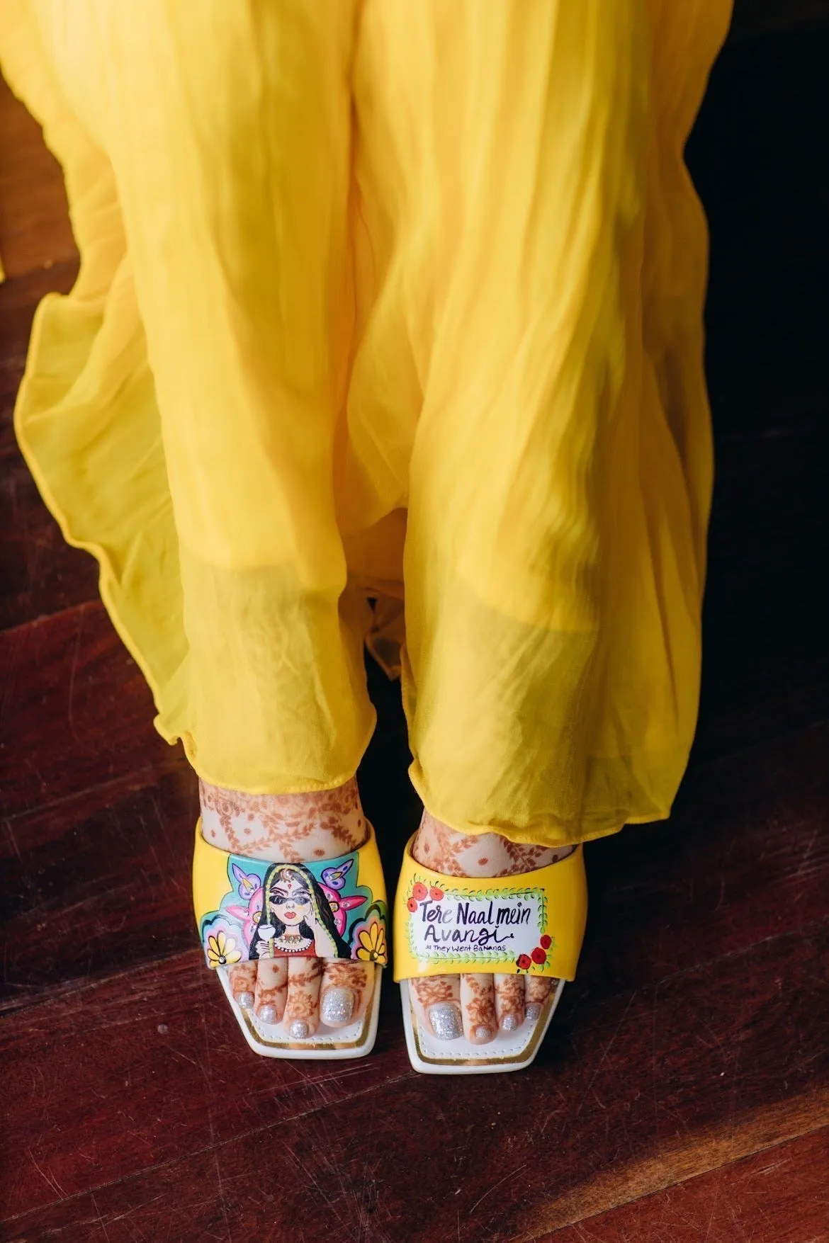 Yellow- Swag Dulhan Artwork Heels