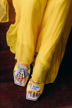 Yellow- Swag Dulhan Artwork Heels