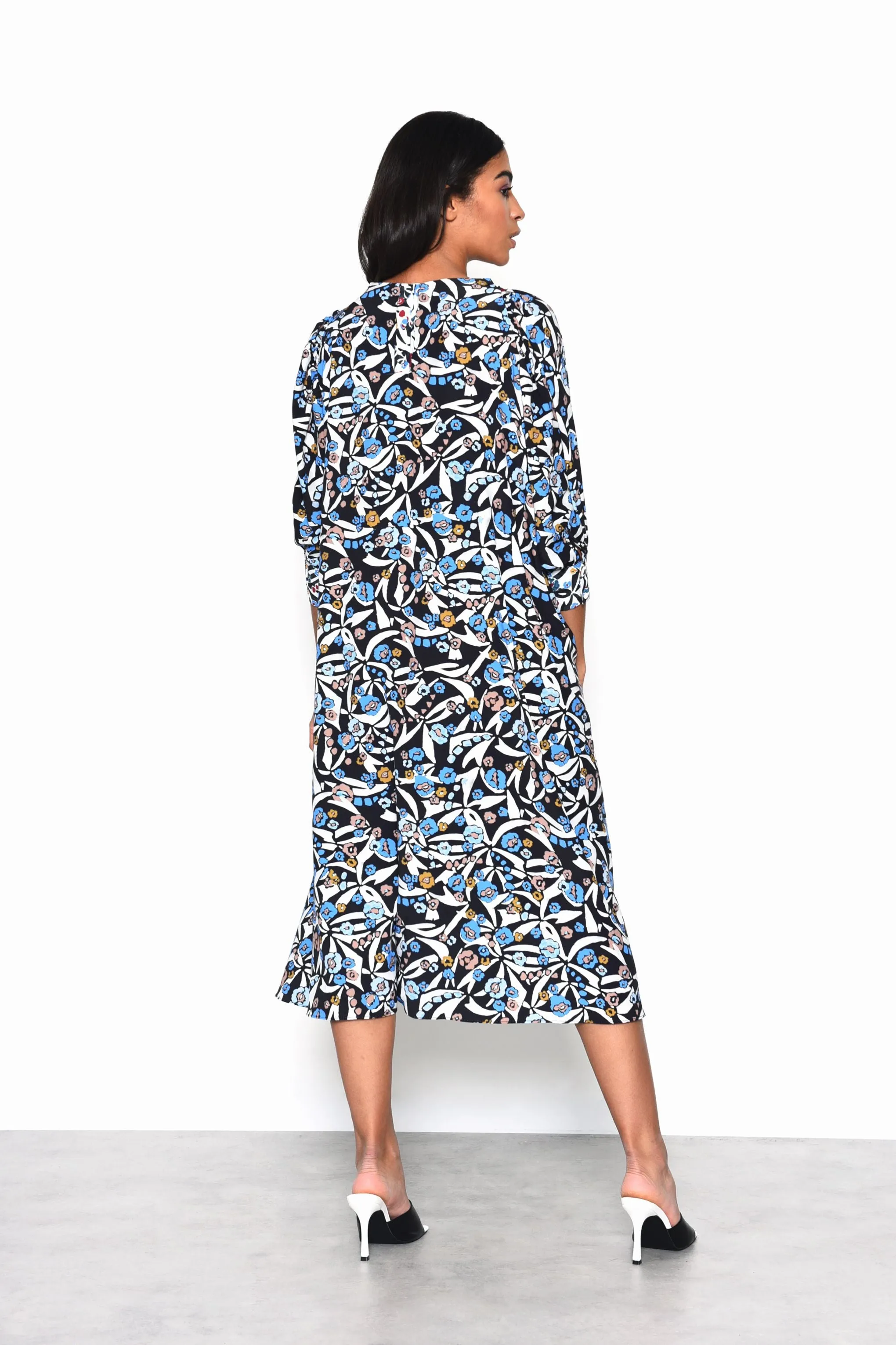Zara Multi Abstract Smock Midi Dress