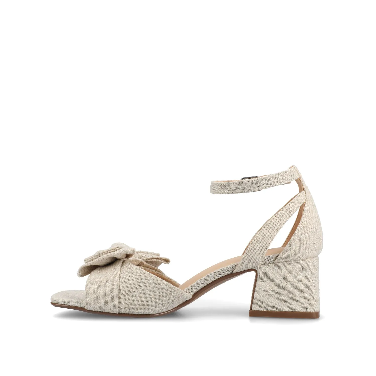 ZEVI STRAPPY BLOCK HEELS IN FABRIC IN WIDE