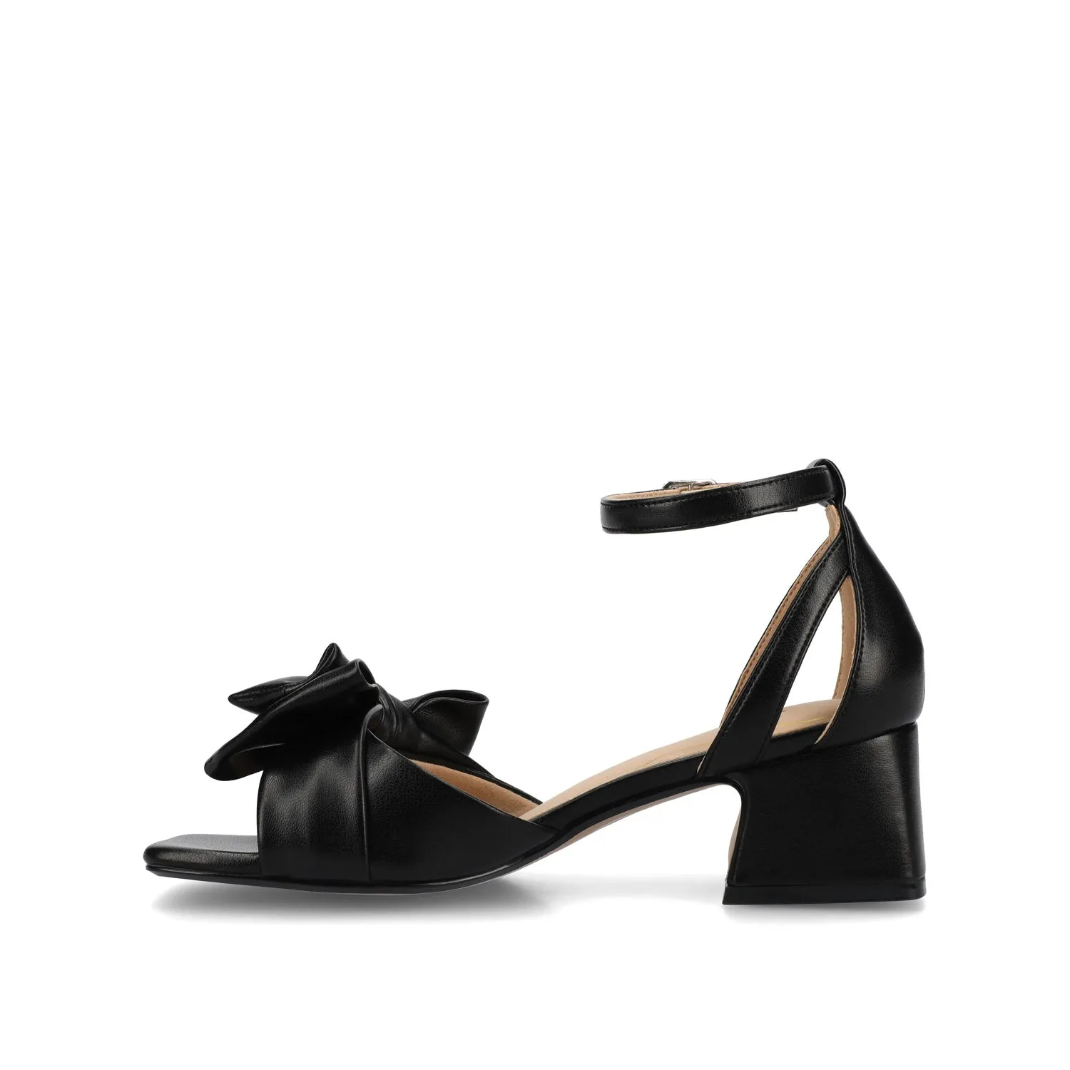 ZEVI STRAPPY BLOCK HEELS IN FAUX LEATHER