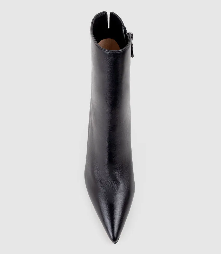 ZIARA85 Block Heel Ankle Boot in Black
