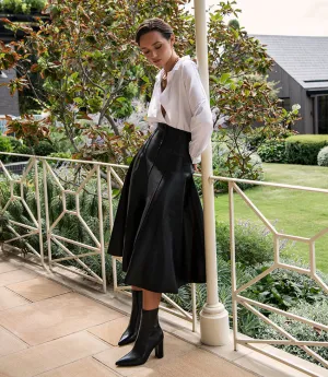 ZIARA85 Block Heel Ankle Boot in Black