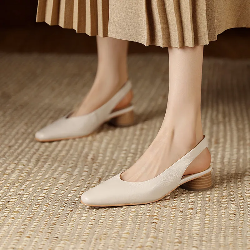 Zyra Low Heeled Slingbacks