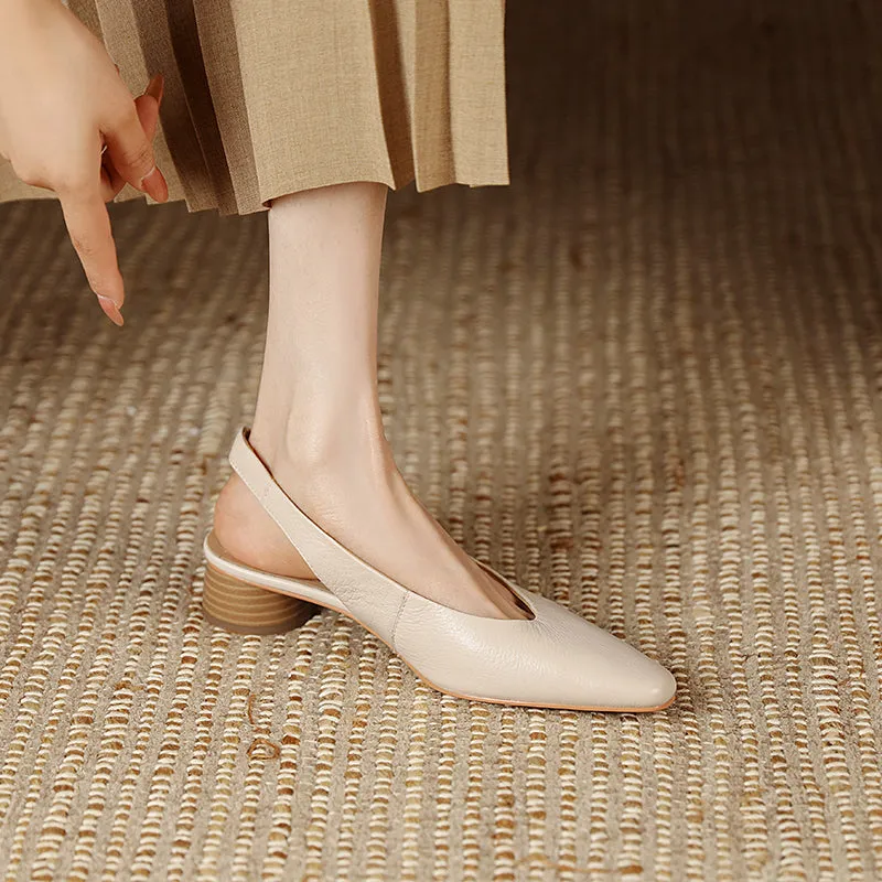 Zyra Low Heeled Slingbacks